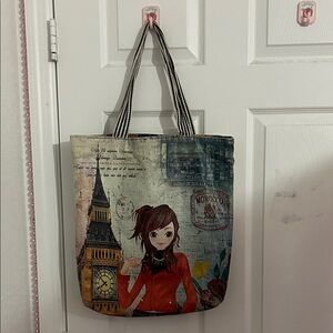 Stylish Graphic Tote Bag - Multicolor